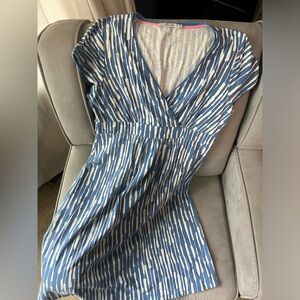 Boden jersey day dress blue and white stripe